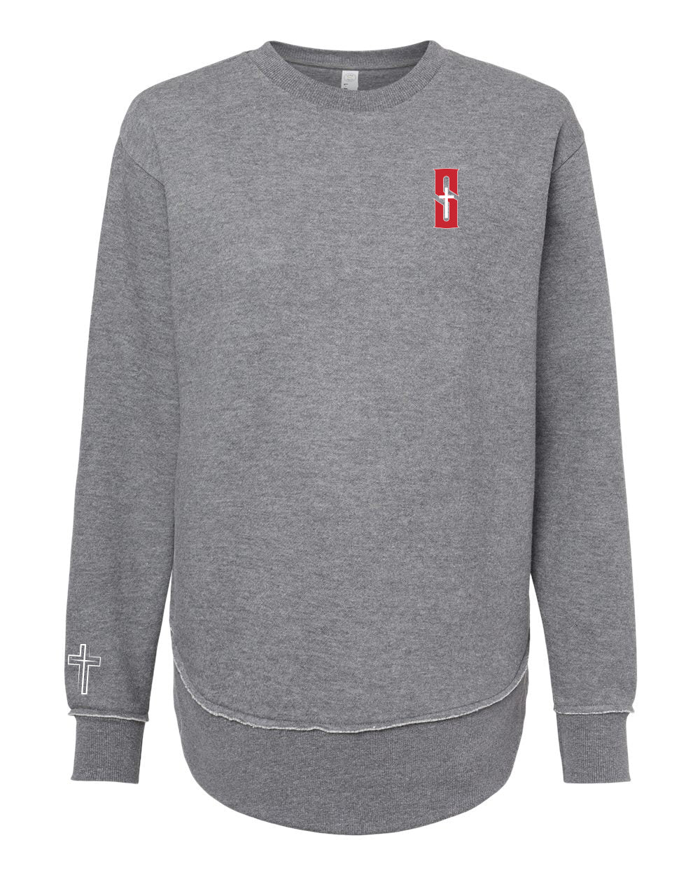 Ladies Drop Hem Sweatshirt