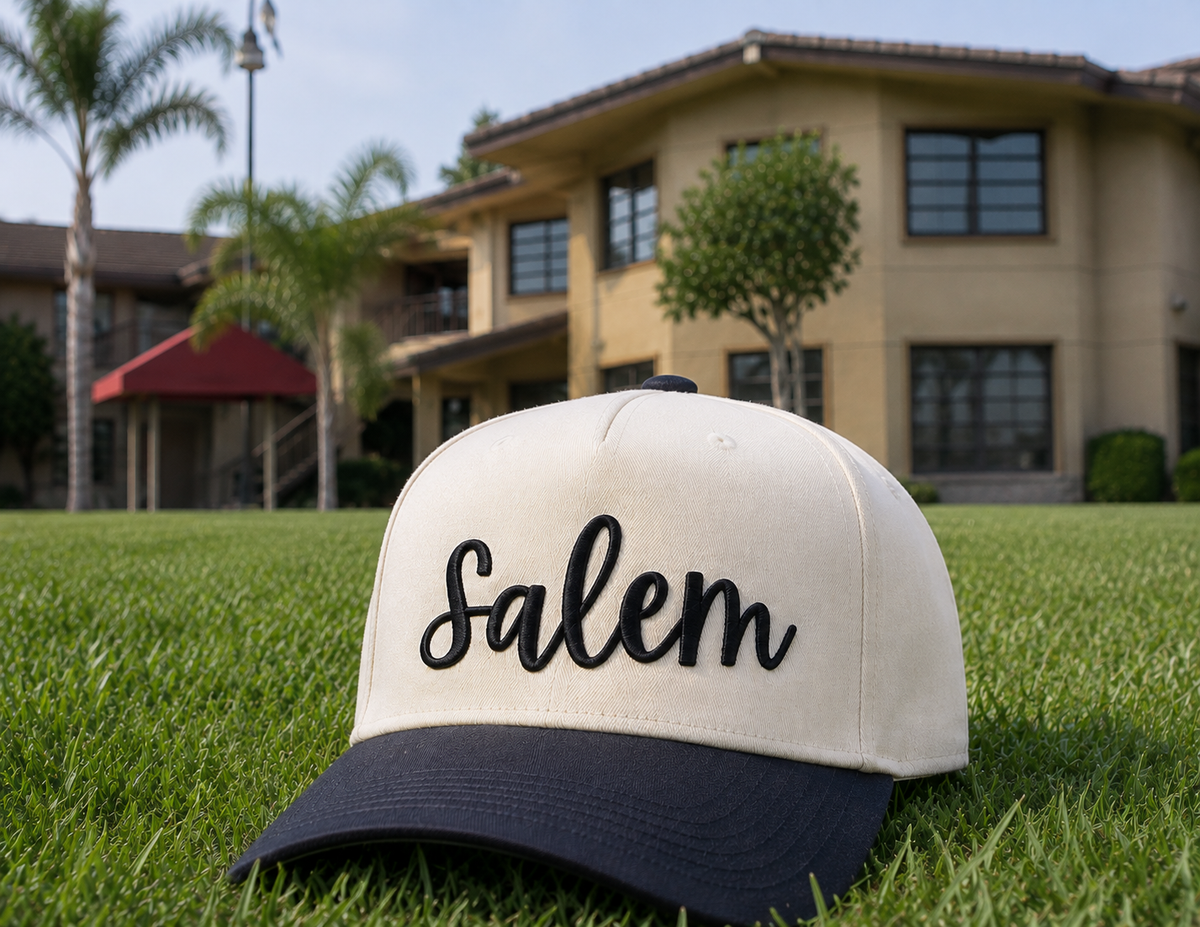 Embroidered Salem Script Hat